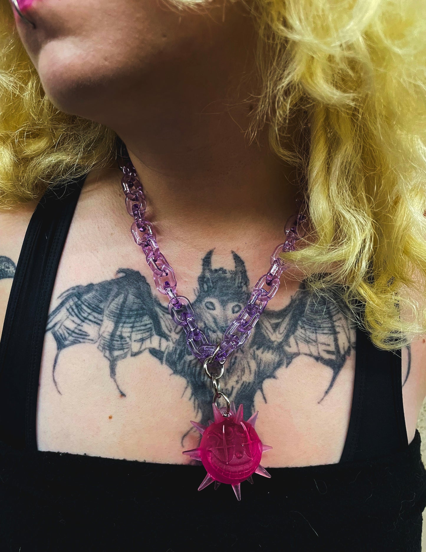 Collar fractadelico Morado/Rosa