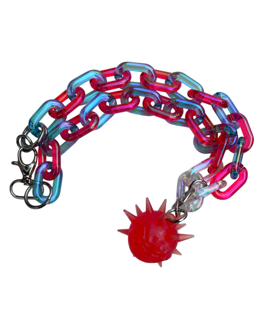 Collar Fractadelico Rojo/azul