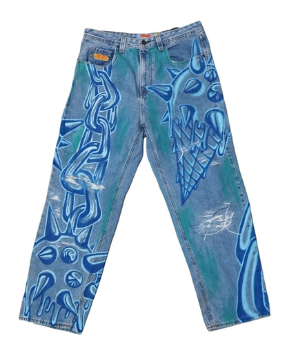 Pantalón cadenas y conos
