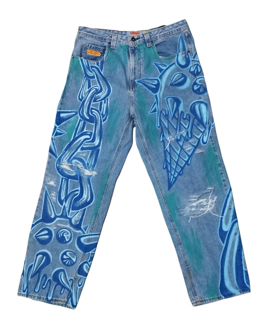 Pantalón cadenas y conos