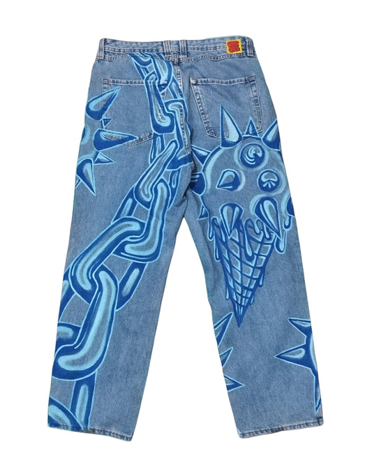 Pantalón cadenas y conos