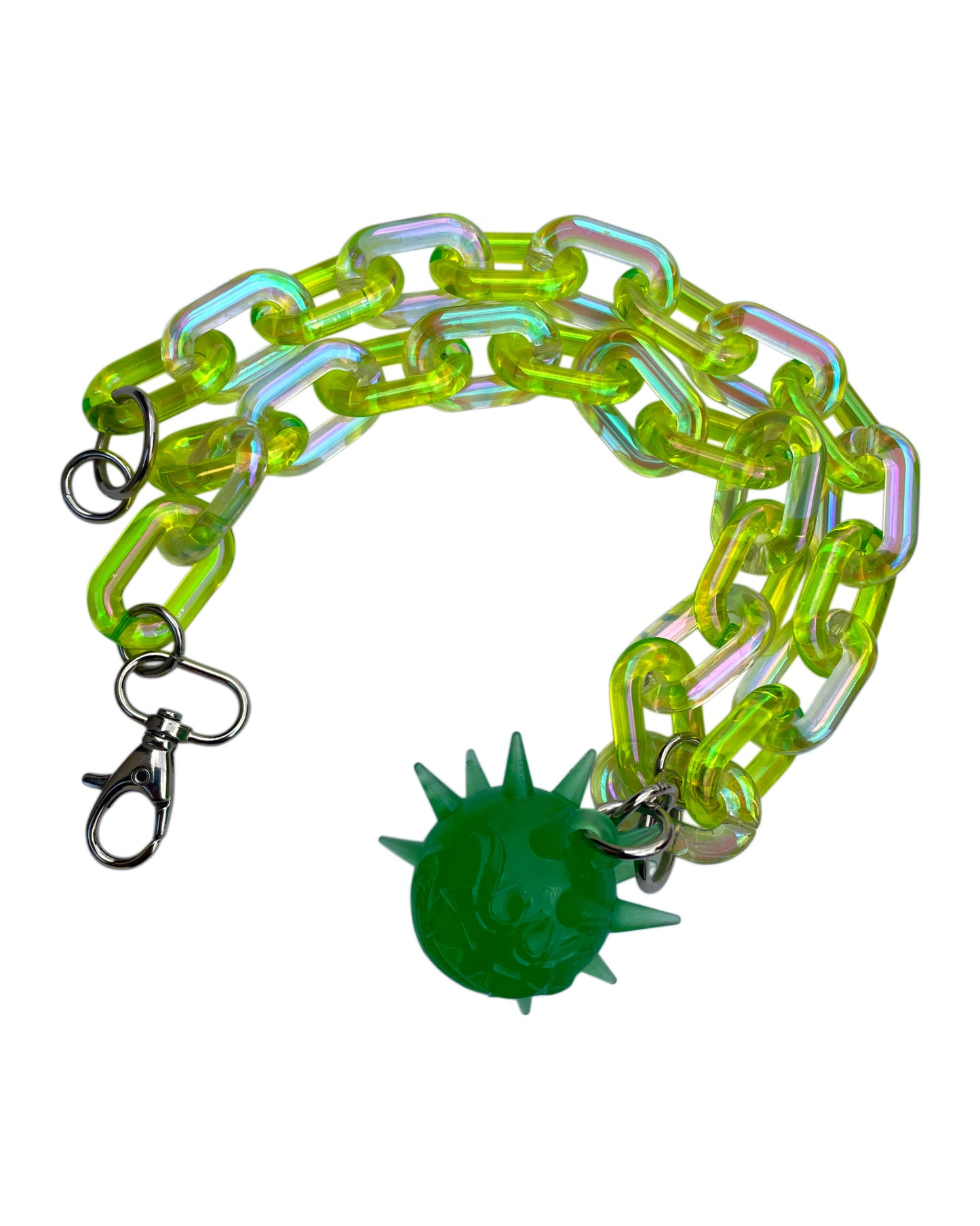 Collar Fractadelico Verde/Blanco