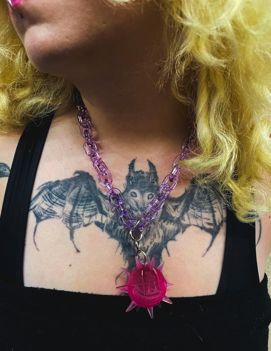 Collar fractadelico Morado/Rosa